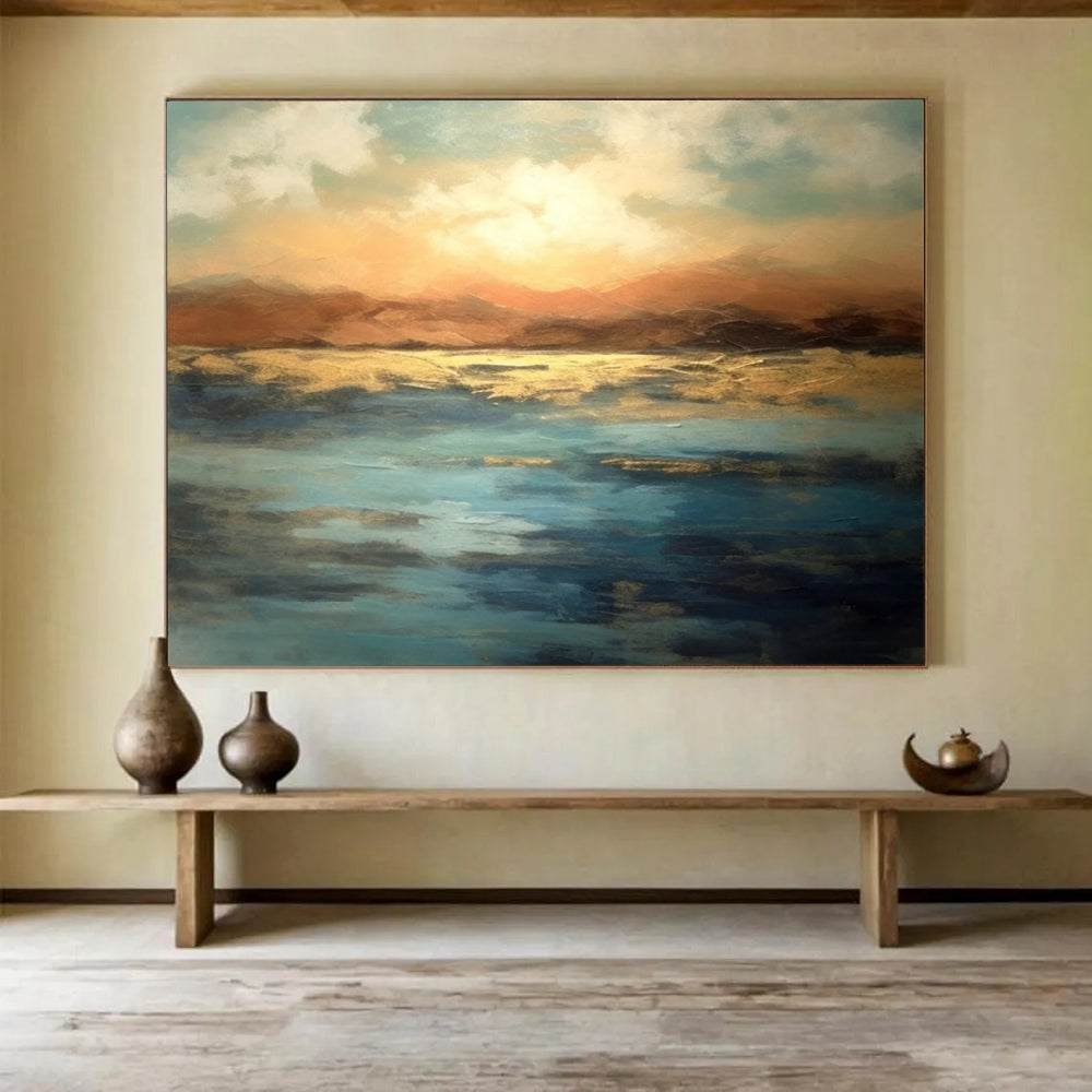 evening golden abstract acrylic design 2